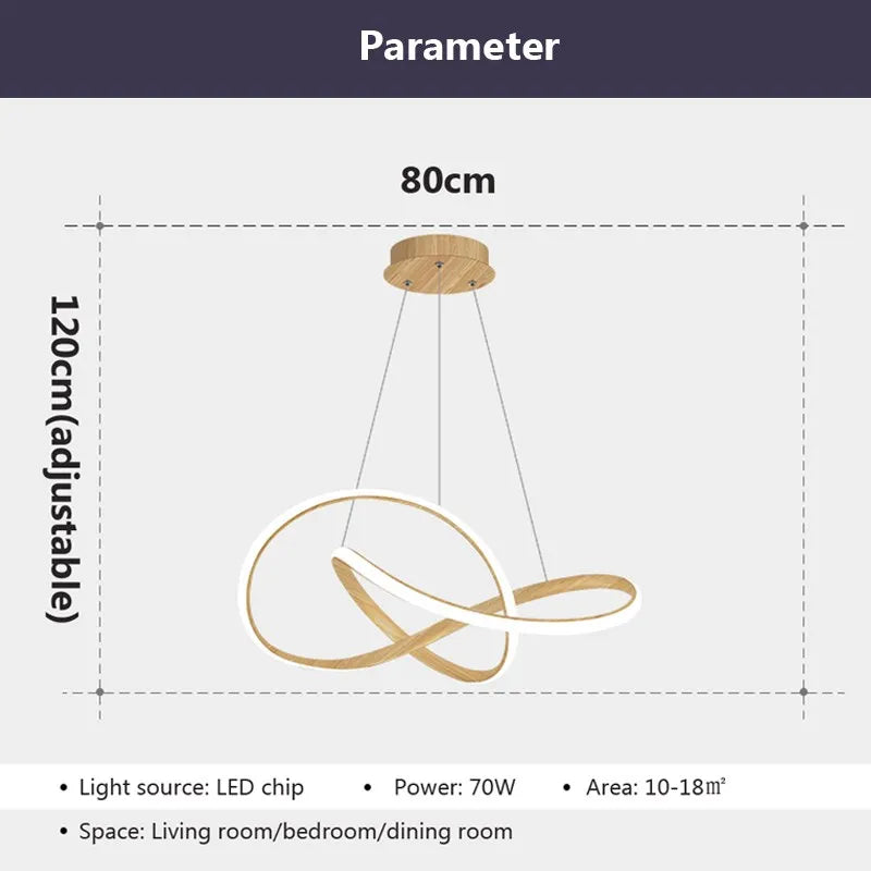 Suspension LED en bois au design nordique minimaliste