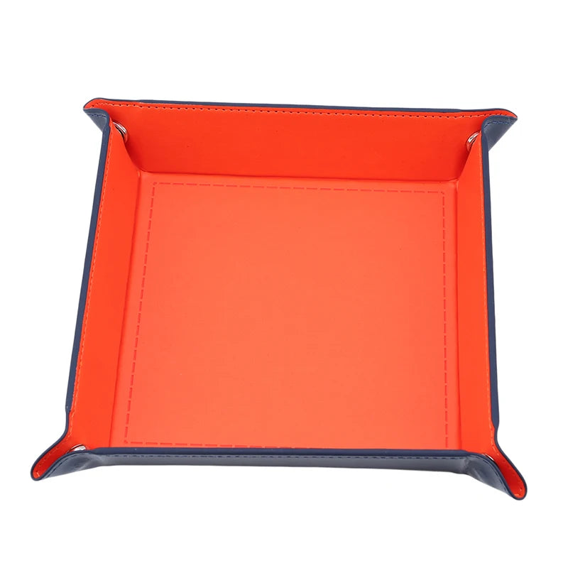 plateau pliable en cuir pour rangement divers et accessoires