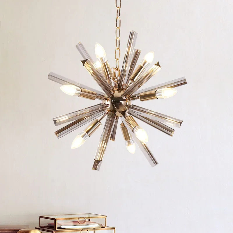 lustre moderne en cristal design pissenlit pour intérieur élégant