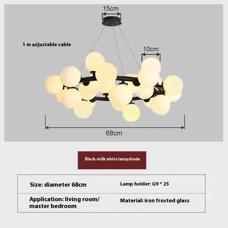 suspension en verre dépoli design nordique créatif et minimaliste