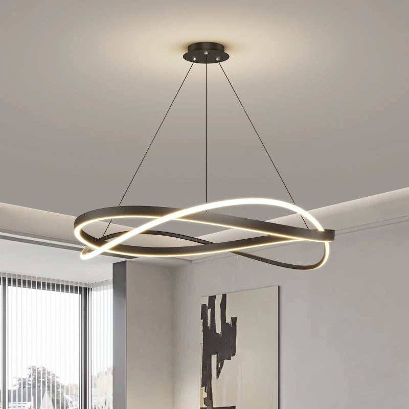 lustre led nordique minimaliste pour grand hall d'art