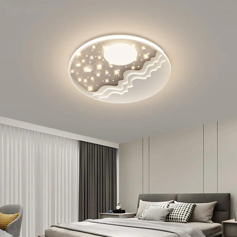 Modern Circular LED Chandelier Installed On The Ceiling, Interior Bedroom, Living Room Decorative Light, Creative Lighting