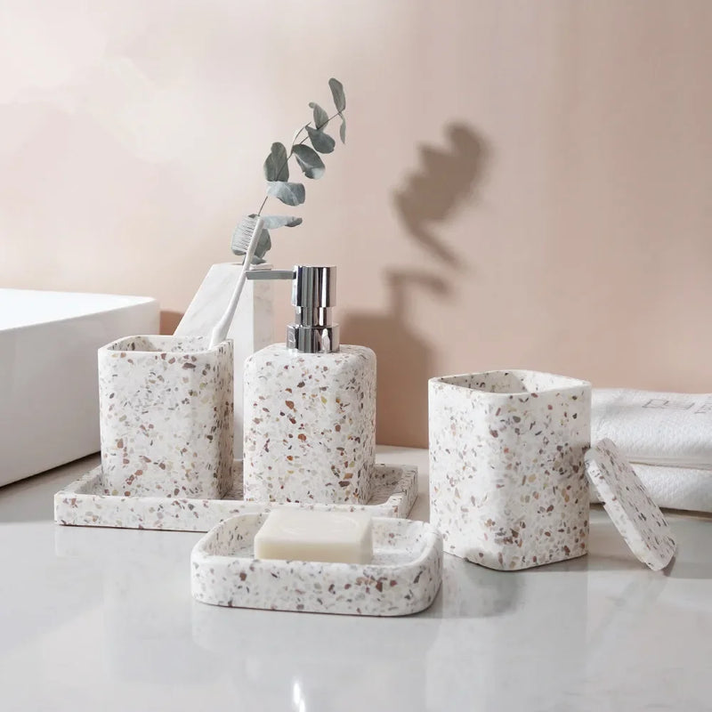 distributeur de savon en pierre naturelle pour salle de bain décorative