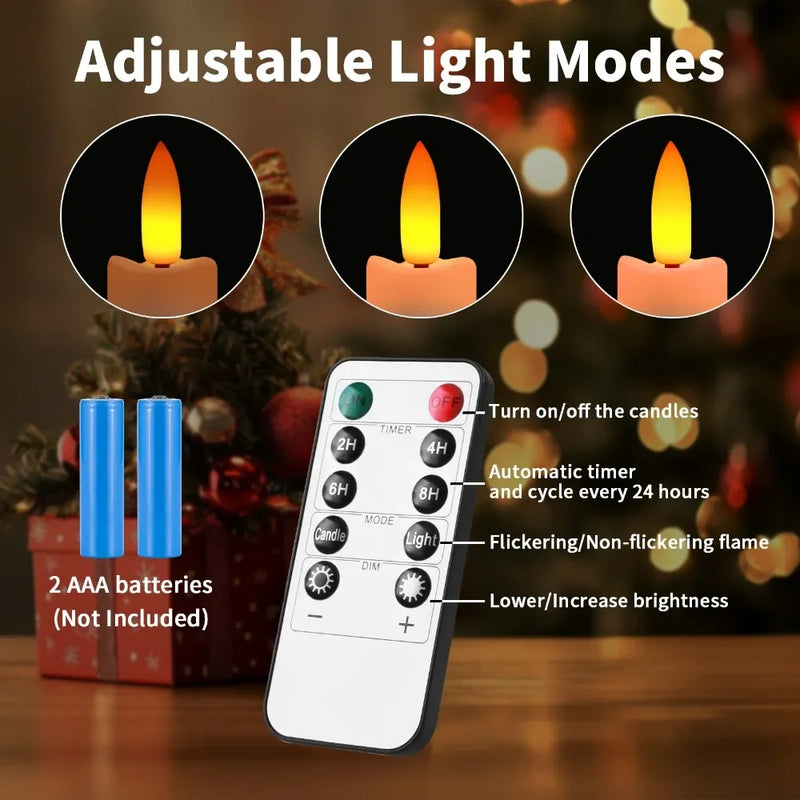 bougies coniques led scintillantes avec télécommande pour fêtes et occasions