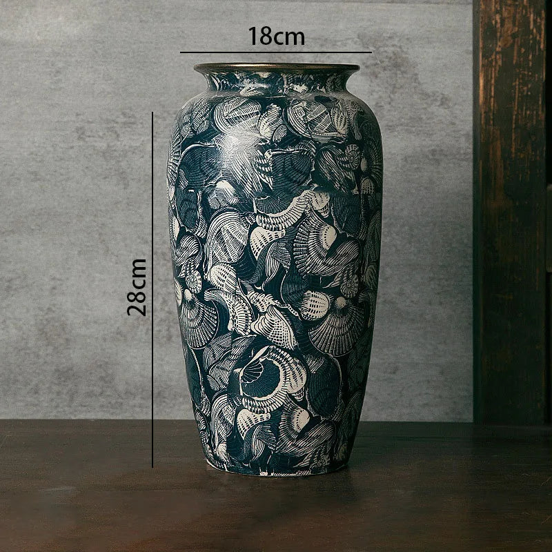 vase rétro en céramique fait main avec dorure décorative