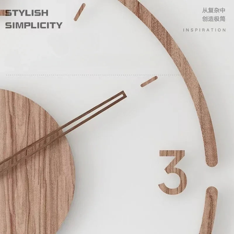 montre murale luxe en bois design moderne silencieuse quartz créative