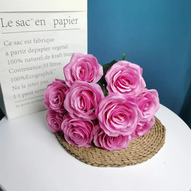 bouquet de roses artificielles pour mariage et décoration intérieure