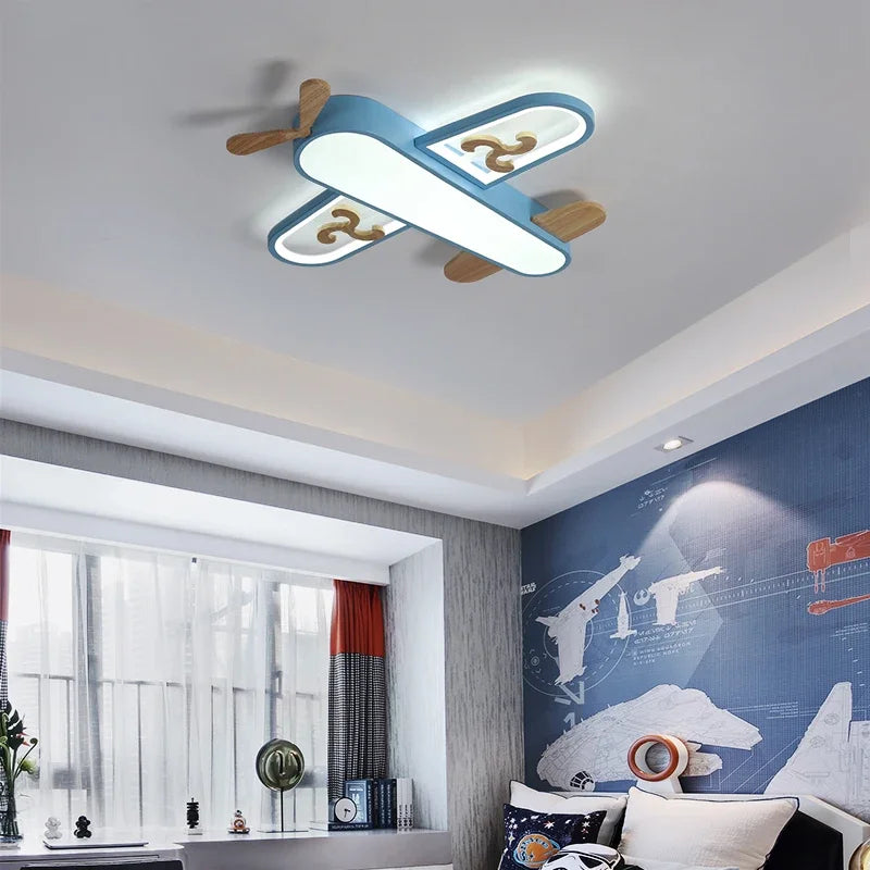 plafonnier en bois minimaliste avion pour chambre d enfants