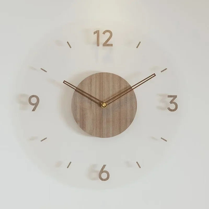 montre murale luxe en bois design moderne silencieuse quartz créative