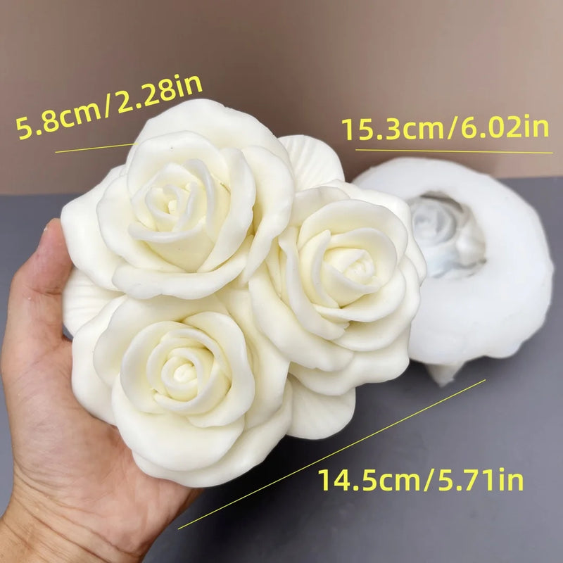 moule en silicone 3d bouquet de roses pour bougie