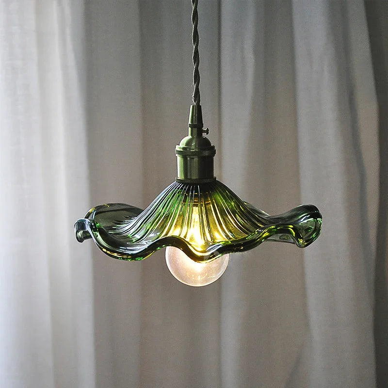 lustre suspendu en verre vintage pour intérieur nordique