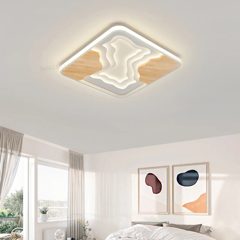 lustre nordique led ultra-mince au grain moderne atmosphérique