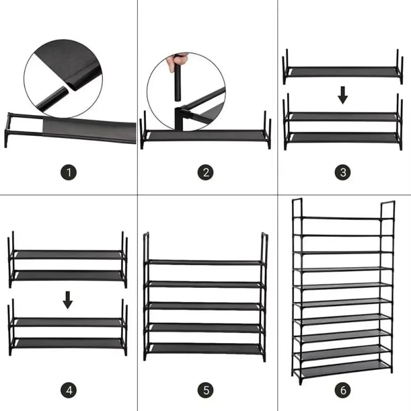 étagère à chaussures sur pied à 10 niveaux grande capacité pour rangement