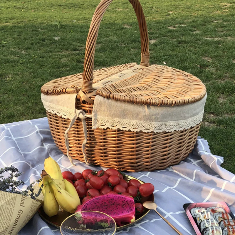 panier de rangement en osier pour fruits et collations