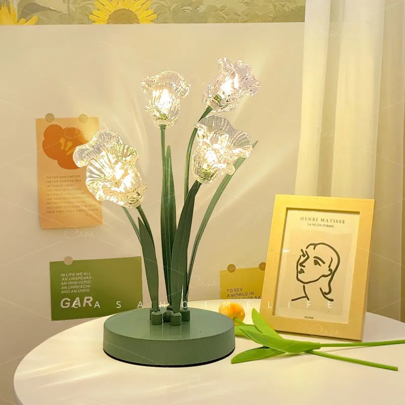 lampe de sol led en forme de fleur nordique décorative pour intérieur