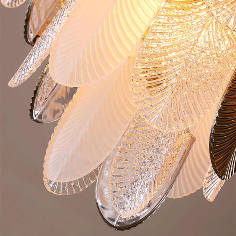lustre en verre led design suspension luminaire acrylique