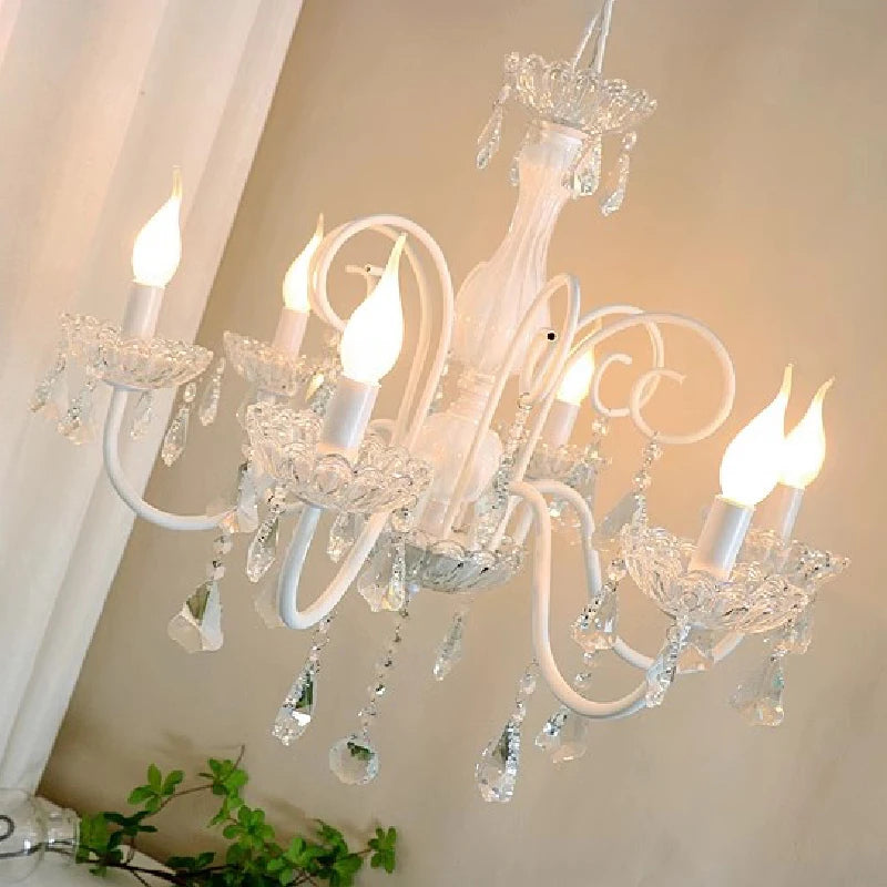 lustre romantique en cristal pour chambre d'enfant moderne