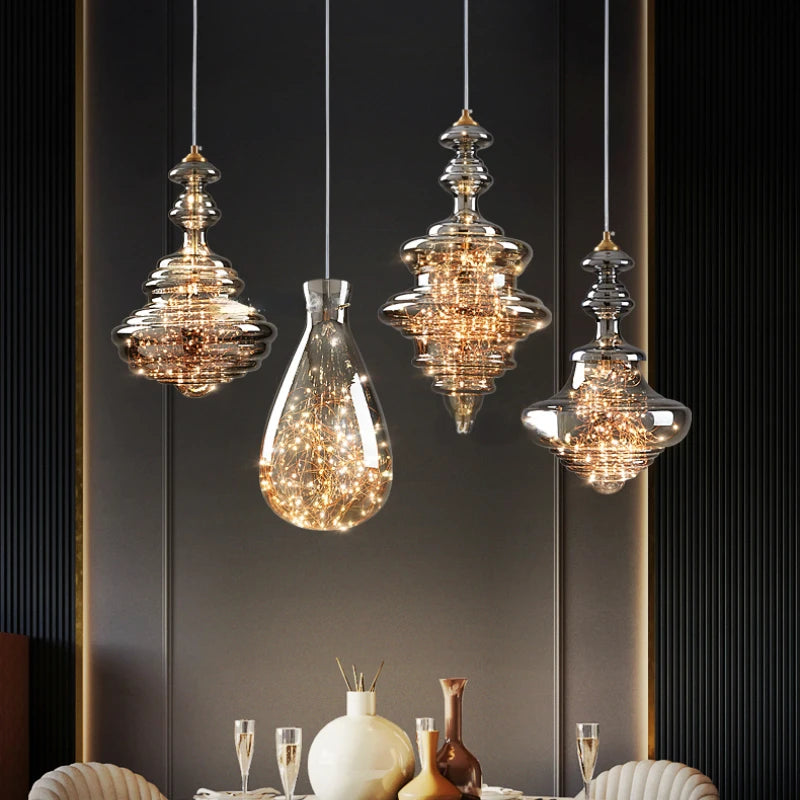 lustre de luxe en verre et laiton éclairage décoratif starlight