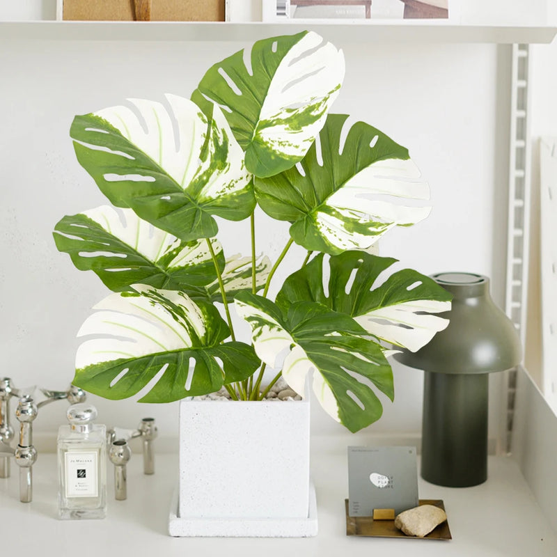 plante tropicale artificielle avec feuilles de bananier pour décoration jardin