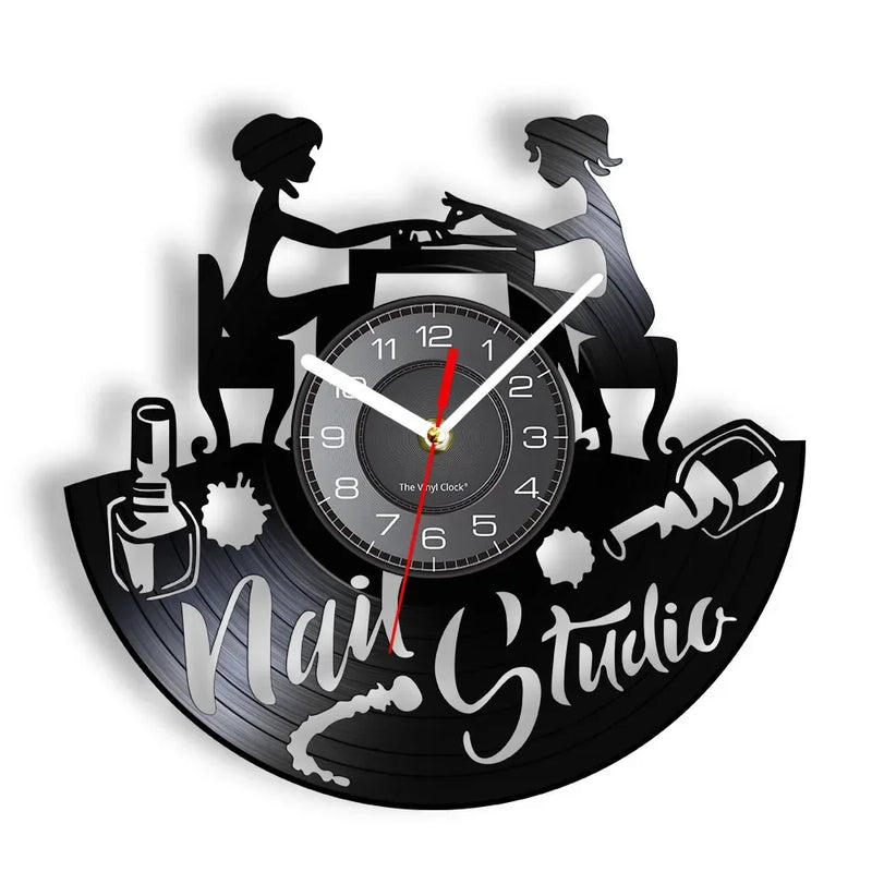 horloge murale vinyle pour salon de manucure et beauté