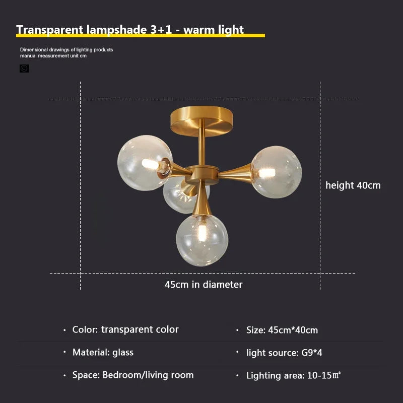 lustre nordique en verre blanc pour éclairage intérieur