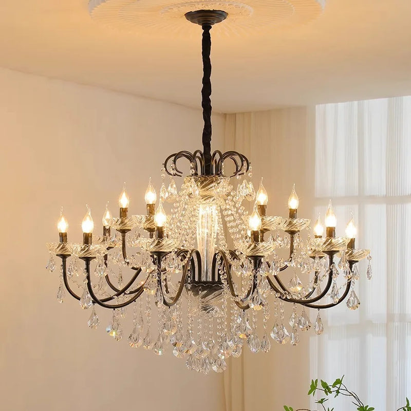 lustre moderne en cristal pour décoration intérieure élégante