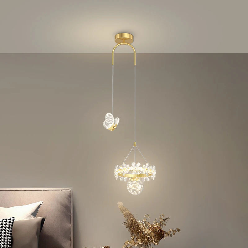 lustre minimaliste en cristal de luxe à tête unique