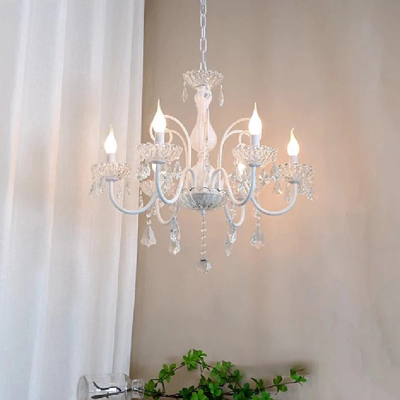 lustre romantique en cristal pour chambre d'enfant moderne