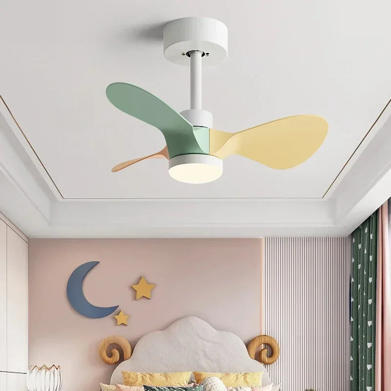 24Inch Mini Ceiling Fan Modern Simplicity Coffee Shop Creative Kid Fan Lights Aisle Balcony Children's Room Fan Lights 110V 220V