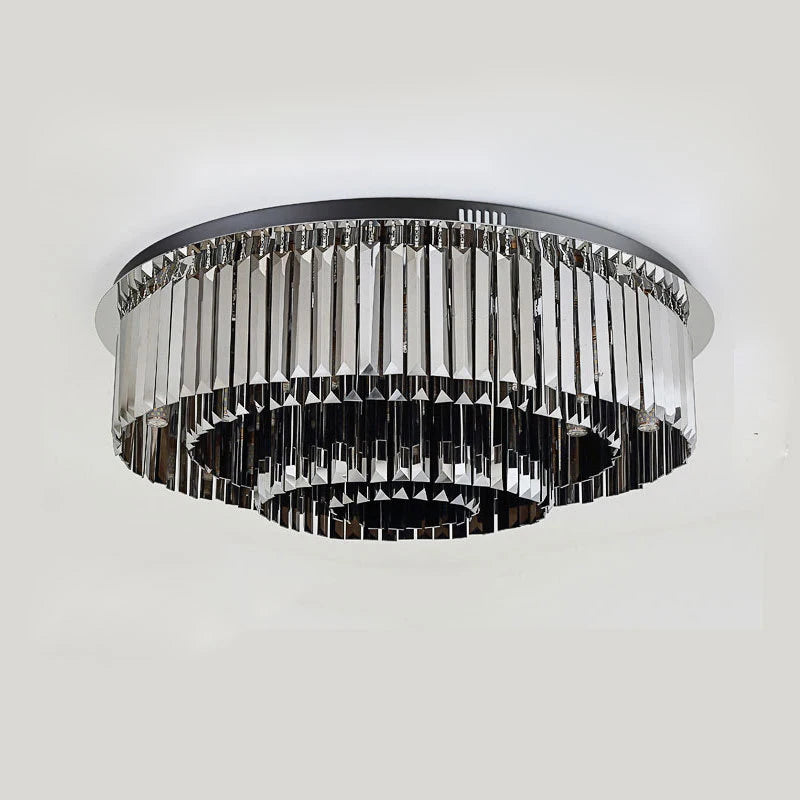 plafonnier led de luxe en cristal rond moderne