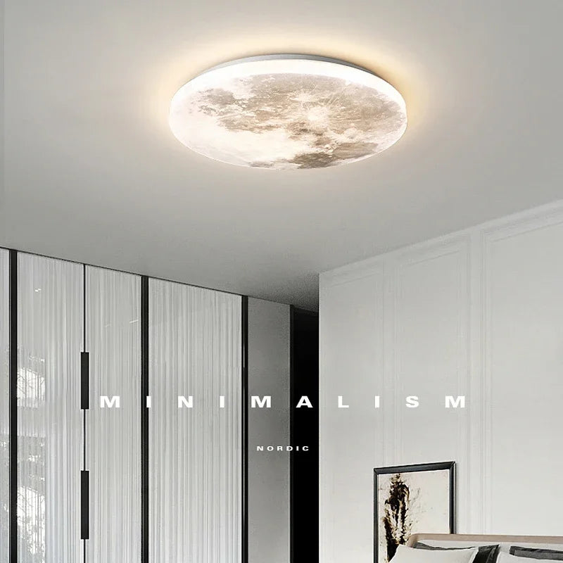 plafonnier design moderne en forme de lune pour intérieur créatif