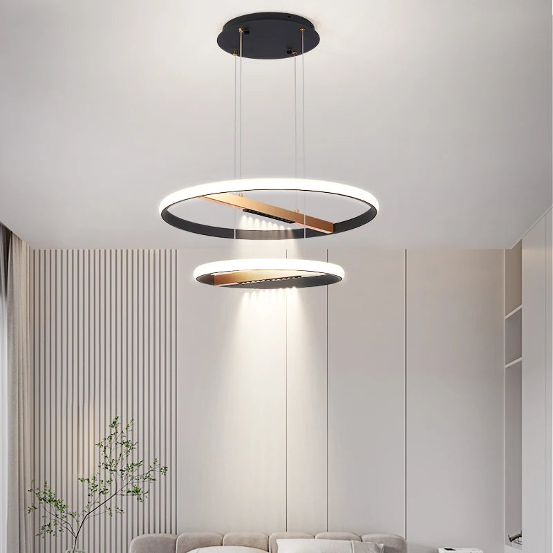 lustre moderne à anneau rond pour éclairage intérieur