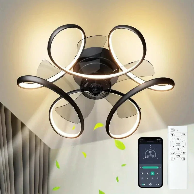 plafonnier moderne silencieux à led avec télécommande et lumière colorée