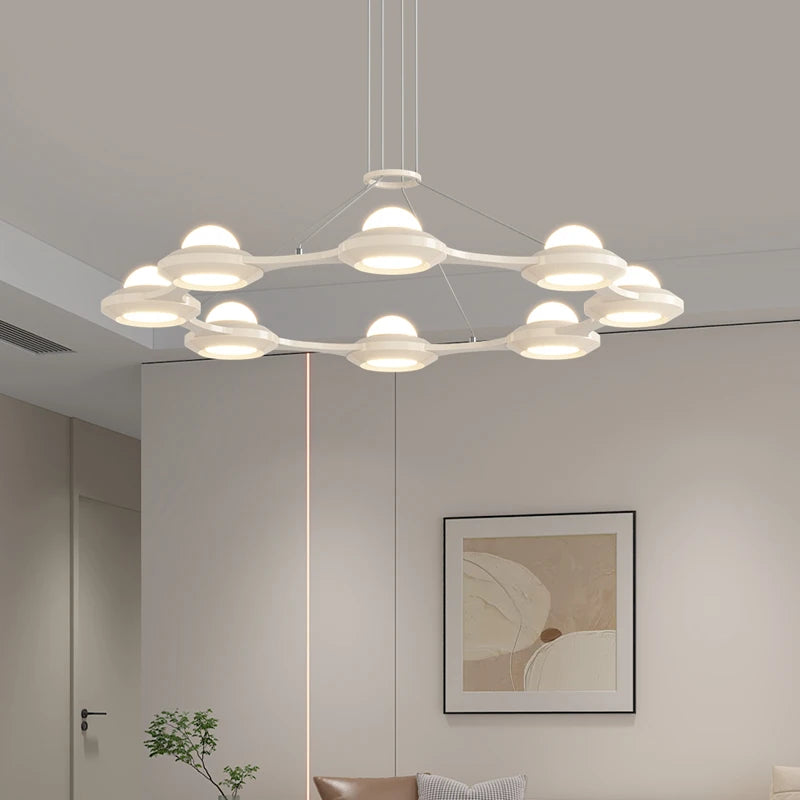 lustre moderne minimaliste trois têtes style crème italienne