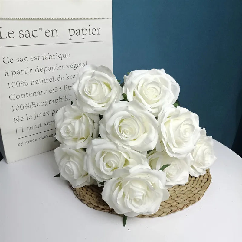 bouquet de roses artificielles pour mariage et décoration intérieure