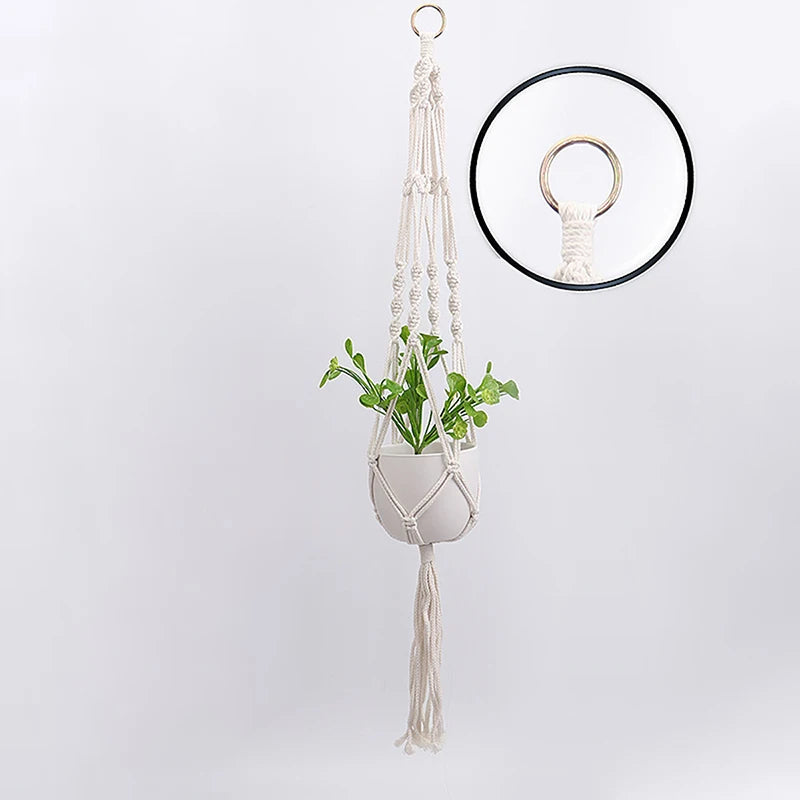 suspension en macramé pour plantes décoration intérieure et jardin