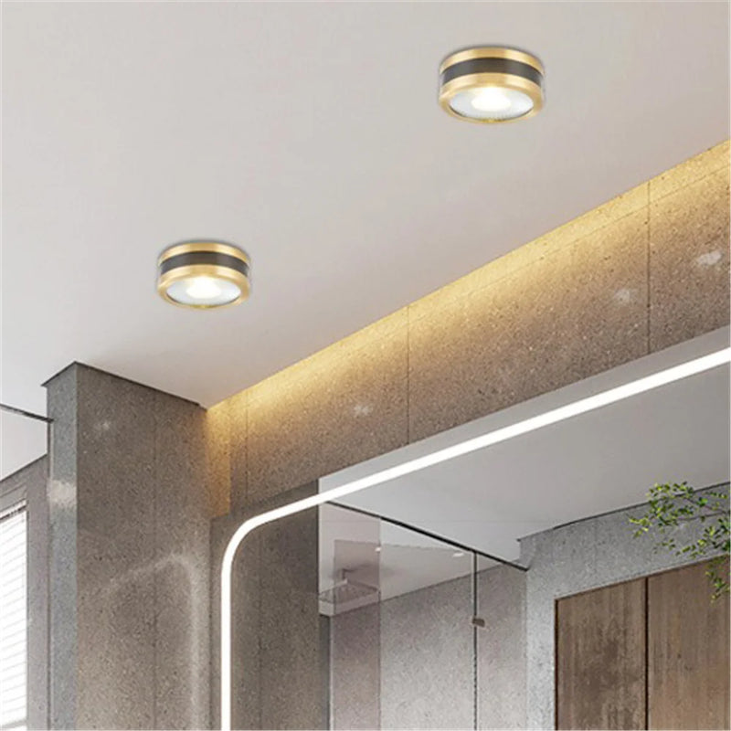 plafonnier led ultra fin en cuivre pour décoration intérieure moderne