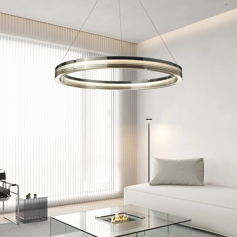 lustre moderne led circulaire design lampes suspendues décoratives