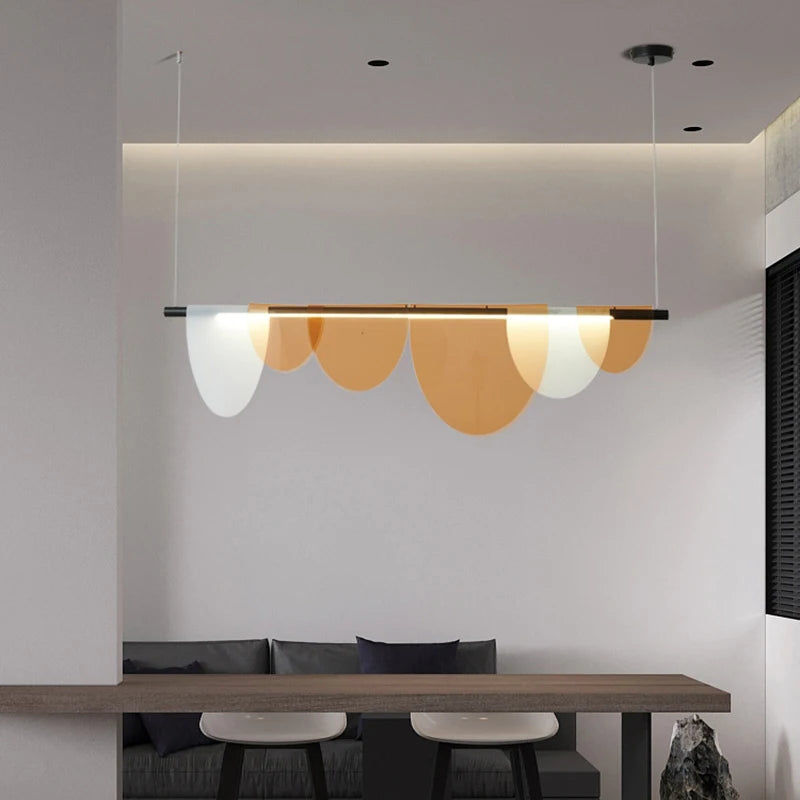 lustre led moderne demi-cercle minimaliste luminaire suspendu