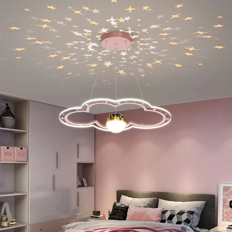 lustre étoile créatif lumineux pour chambre d'enfants