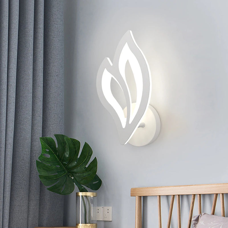 applique murale led moderne en forme de feuille pour éclairage intérieur