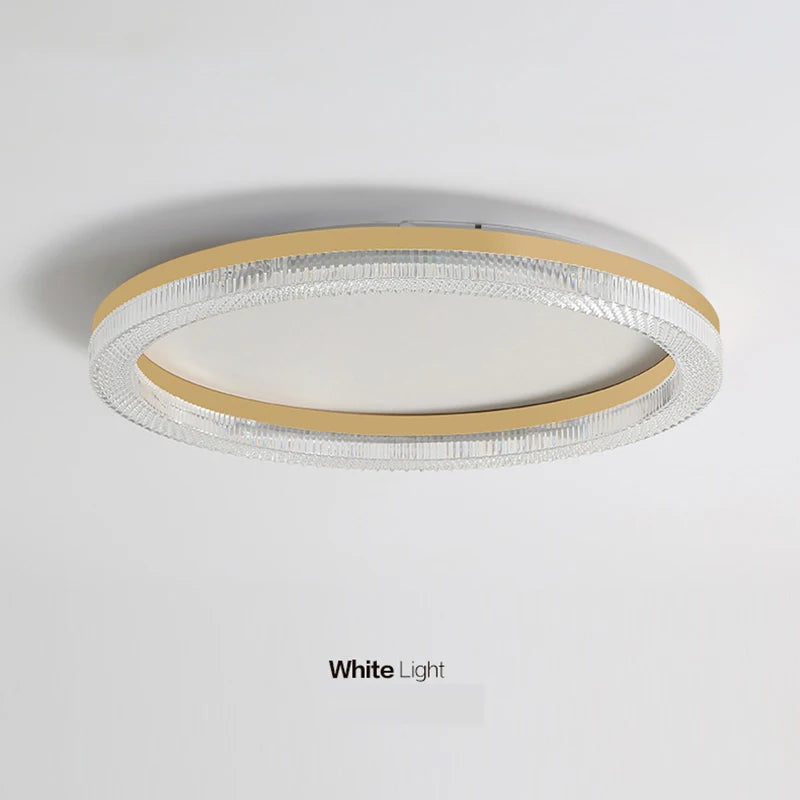 plafonnier led design moderne et simple en cristal doré rond et carré