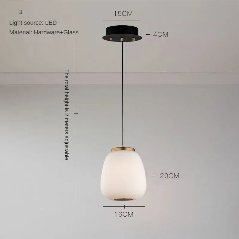 lustre led en verre design minimaliste japonais créatif et artistique