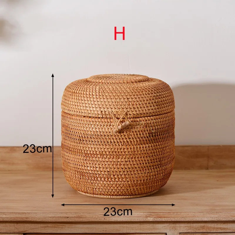 panier de rangement en rotin pour aliments et thé