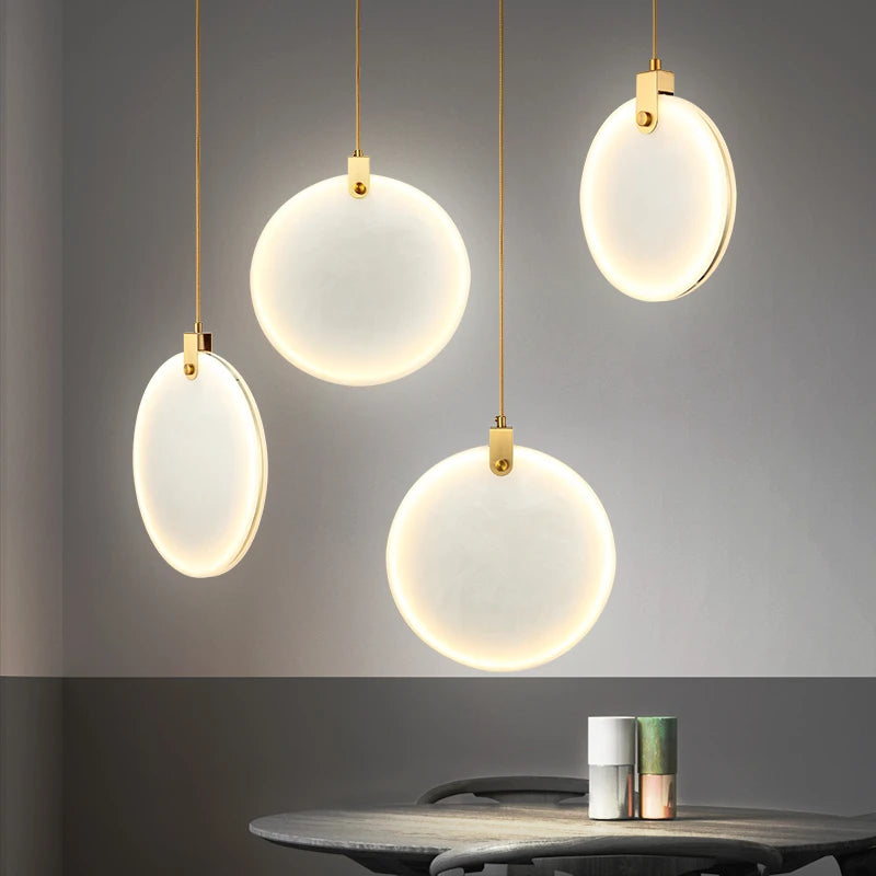 lustre moderne en marbre créatif led imitation luxe