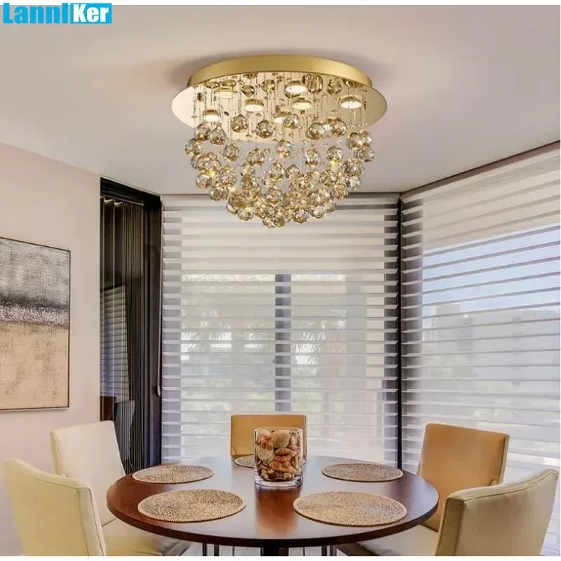 lustre en cristal moderne pour éclairage intérieur élégant