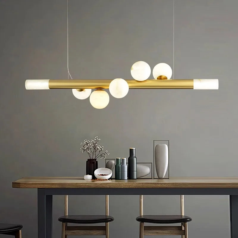 lustre luxueux en marbre véritable post-moderne pour bar