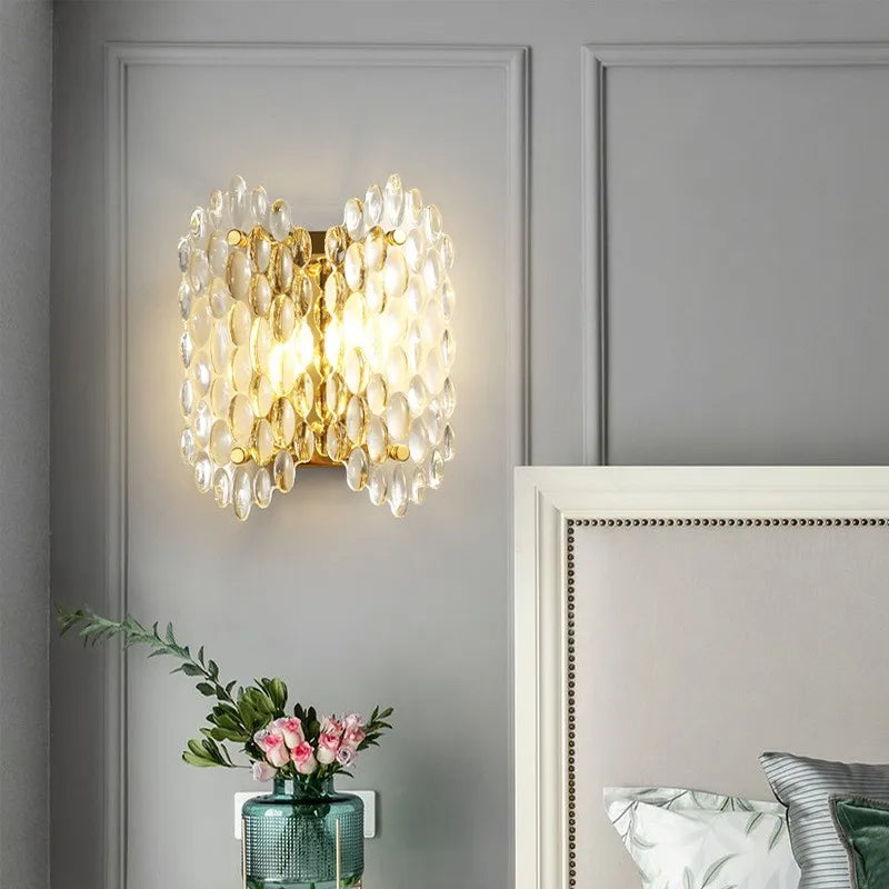 lustre moderne à led en cristal pour décoration nordique