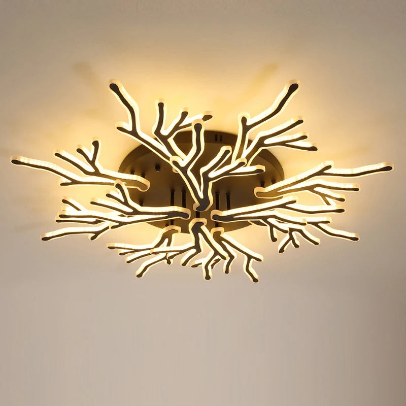 lustre créatif en forme de branche moderne en fer pour décoration intérieure