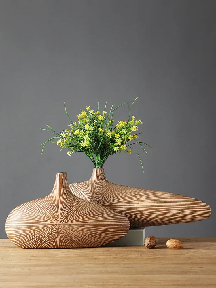 vase en résine moderne pour fleurs séchées décoration artisanale